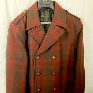Ben Sherman, New Off The Rack Men Pea Coat Size 2XL China = USA Lg, color Red,